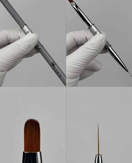 Двосторонній пензлик гель+лайнер SAGA  №9 з ковпачками | Зображення 3