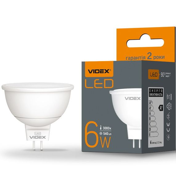Світлодіодна лампа VIDEX MR16e 6W GU5.3 3000K (VL-MR16e-06533) | Зображення 1