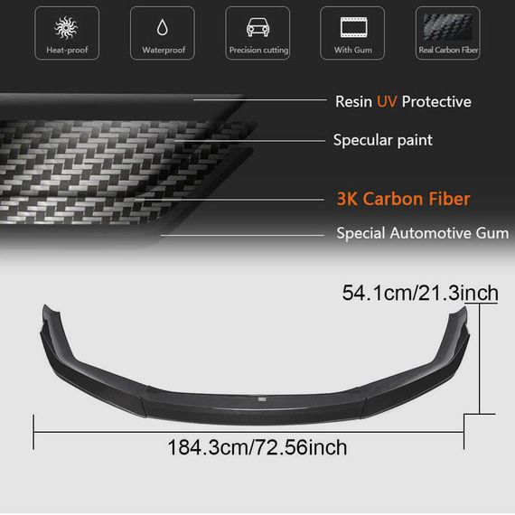 Накладка на передній бампер Lip V1 (для M5 F90 2020-2024, Карбон) для BMW 5 серія G30/31 рр | Зображення 5