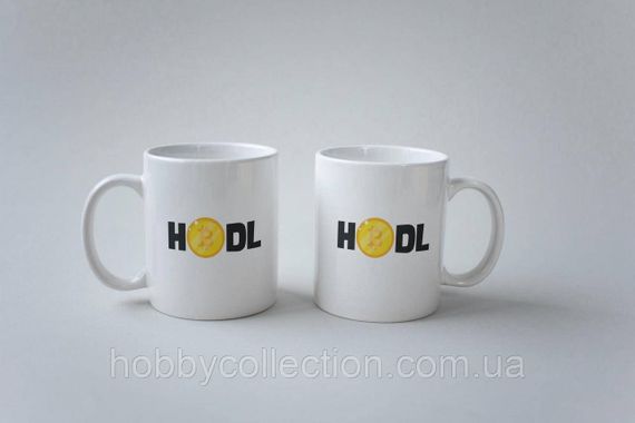 Кружка з принтом "Hodl" 330 мл Біла | Зображення 3
