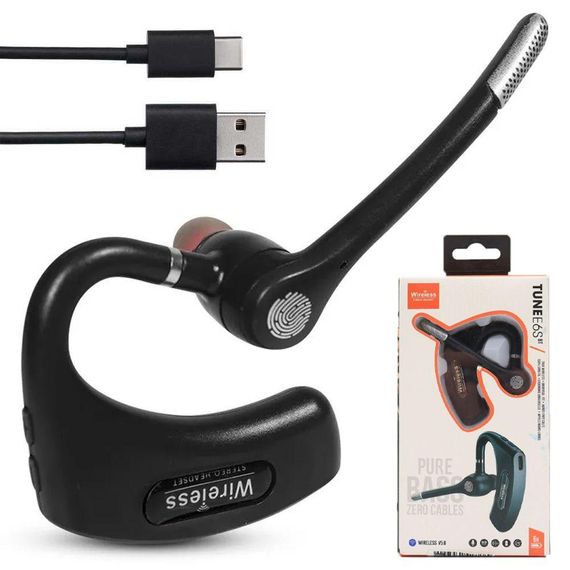 Спортивна гарнітура з мікрофоном та Bluetooth, E6S / Бездротовий навушник на одне вухо