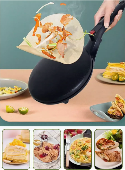 Антипригарная электрическая блинница PAN LY-456 600Вт, антипригарная