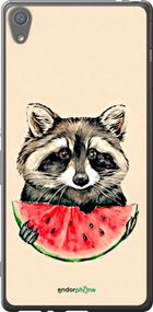 Чохол на Sony Xperia XA F3112 Єнотик з кавуном "4605t-399-2448"