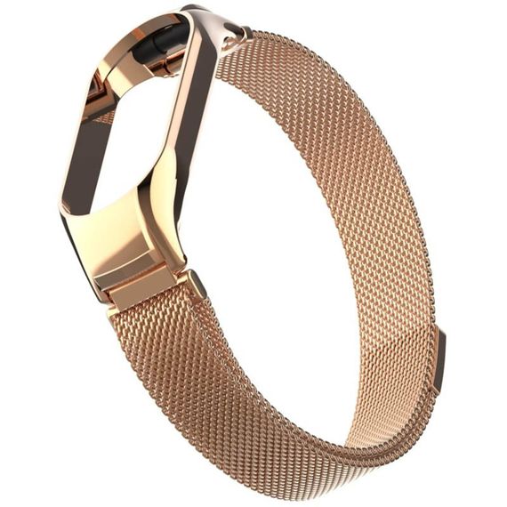 Ремінець Milanese Loop Design для Xiaomi Mi Band 5/6 Rose Gold | Зображення 4