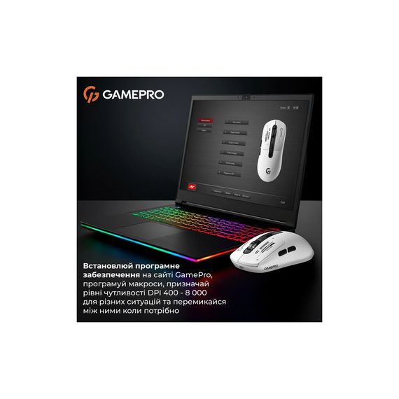 Мишка GamePro Genesis Winner Wireless/Bluetooth/USB White (GM079W) | Зображення 7