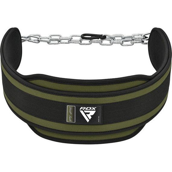Пояс для обременений с цепью RDX T7 Dipping Belt 2 Layer неопреновый Army Green
