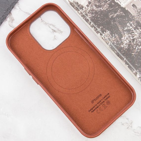 Шкіряний чохол Leather Case (AAA) with MagSafe and Animation для Apple iPhone 14 Pro (6.1") | Зображення 5