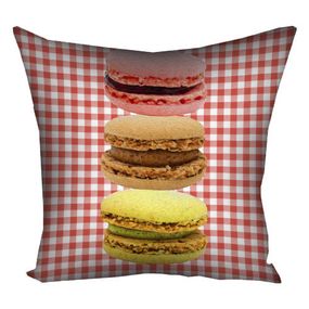 Подушка габардинова з принтом Makarons pink 30x30 (3P_SWE038)