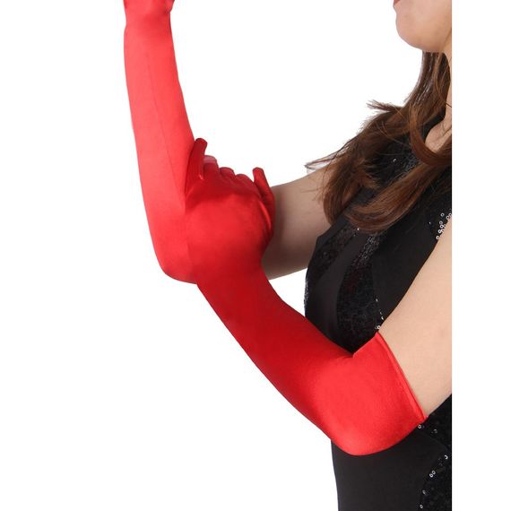 Довгі рукавички Star Night вище ліктя, червоні, 55 см sexstyle | Зображення 3