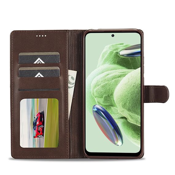 Чохол книжка iMeeke для Xiaomi Redmi Note 12 Pro 5G колір Темно-Коричневий | Зображення 1