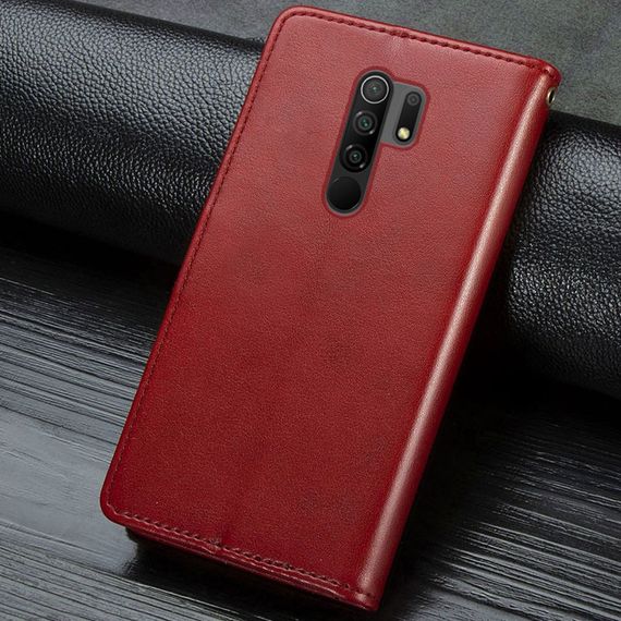 Шкіряний чохол-книжка GETMAN Gallant (PU) для Xiaomi Redmi Note 8 Pro Штучна шкіра, Слот для візитки, Червоний | Зображення 5