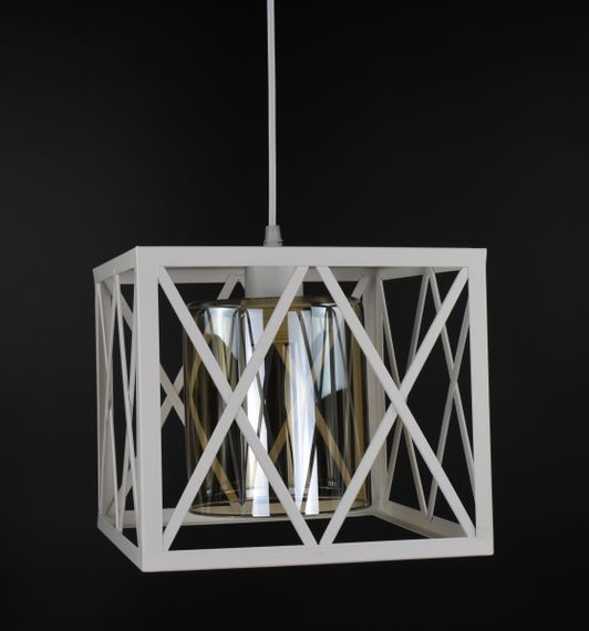 Люстра підвісна LOFT на 1 лампочку 27084 Білий 30-90х25х36 см. | Зображення 1