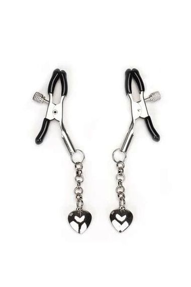 Затискачі для сосків Liebe Seele Solid Heart Nipple Clamps Сріблясті One Size