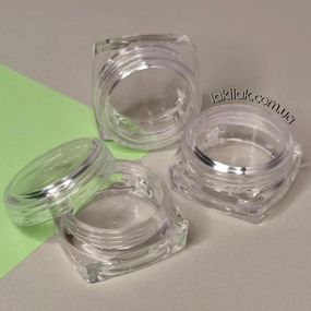 Тара прозора баночка для декора (квадратна, пластикова) 4мл