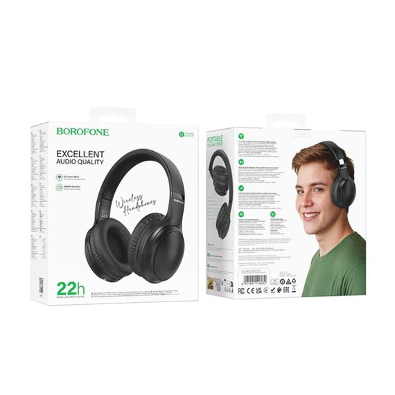 Бездротові навушники BOROFONE BO29 Fascinador BT headphones Black | Зображення 1