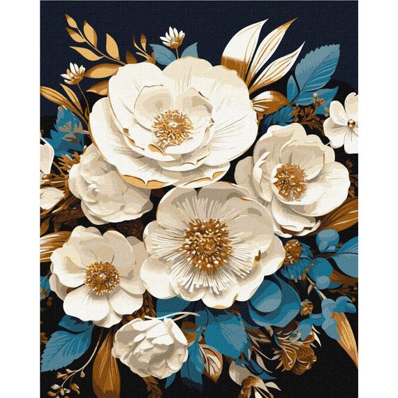 Картина по номерам "Белая симфония" KHO3270 с красками металлик extra 40х50 см