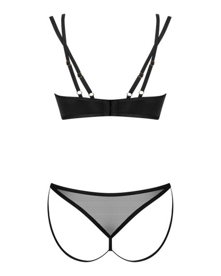 Комплект білизни із вставками із сіточки, Nesari 2-pcs set, чорний, XS/S | Зображення 3