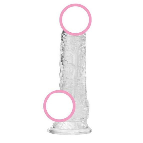 Гибкий фаллос на присоске - 14x10.5x2,5 см - Прозрачный | Зображення 1
