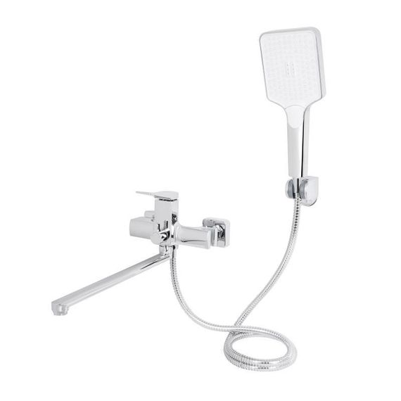 Змішувач для ванни Qtap Nando з довгим поворотним виливом і душовим гарнітуром QTNAN260CRM48652 Chrome | Зображення 2