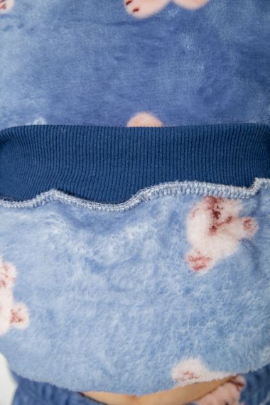 Пижама детская плюшевая унисекс, цвет джинс, 102R1538 | Зображення 5