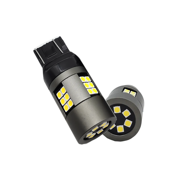 Автолампа світлодіодна W21W / 7440, цоколь W3x16d, 3030 x 30 smd, біла, біполярна, 12 — 24 В