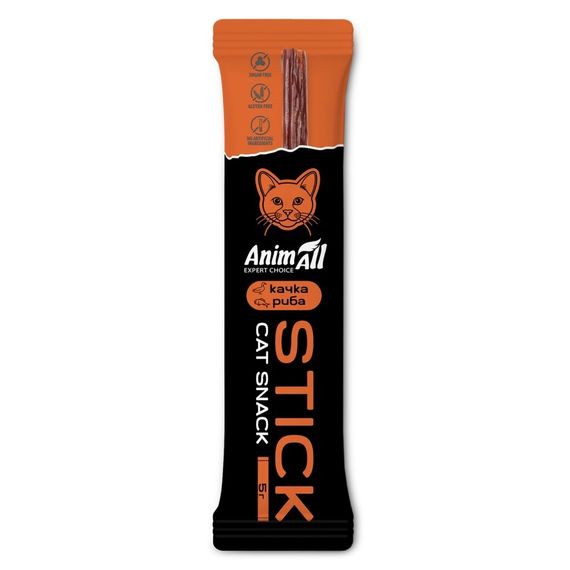 Ласощі для котів з качкою AnimAll Stick Cat Snack, 5 гр