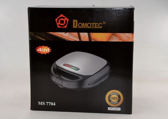 Мультимейкер 4в1 Domotec MS-7704 электрическая вафельница орешница сэндвичница бутербродница бельгийская вафля | Зображення 4