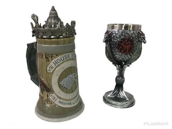 Подарочный Набор Кружка Game Of Thrones House Stark Игра Престолов Дом Старков и Бокал... | Зображення 1