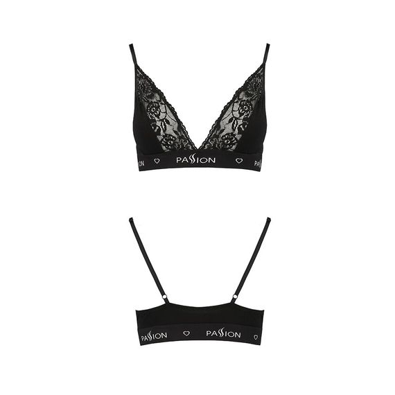 Еластичний топ з мереживом Passion PS001 TOP L, black | Зображення 4