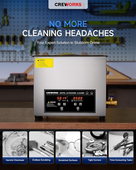 Цифровая ультразвуковая ванна Creworks PS-30A, 6л 180W с таймером и подогревом (мойка) (была в использовании) | Зображення 7