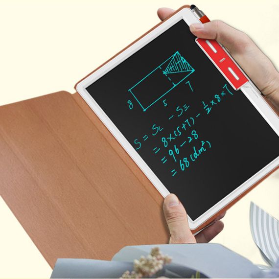 Планшет для рисования LCD color blocked 10,1 дюймов with leather case Brown / Dark Brown | Зображення 3