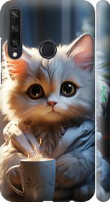 Чохол на Huawei Y6p Білий кіт "5646m-1952-2448"