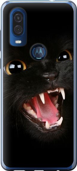 Чехол на Motorola One Vision Чёрная кошка "932u-1782-17620"