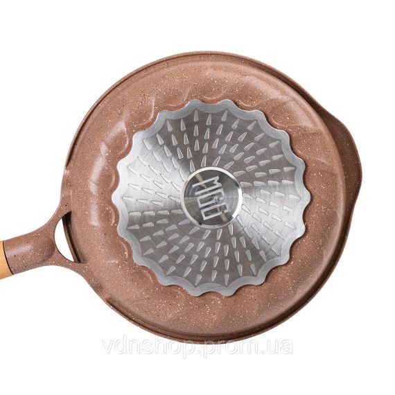 Алюмінієва сковорода 1,8 л мармурова з антипригарним покриттям Ø 24 см кавова MGC HP-4-423CO | Зображення 2