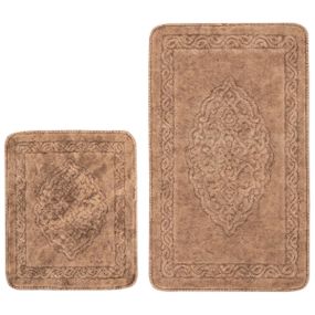 Набор ковриков для ванной Arya Damaks AR-A107216-Beige 2 предмета бежевых