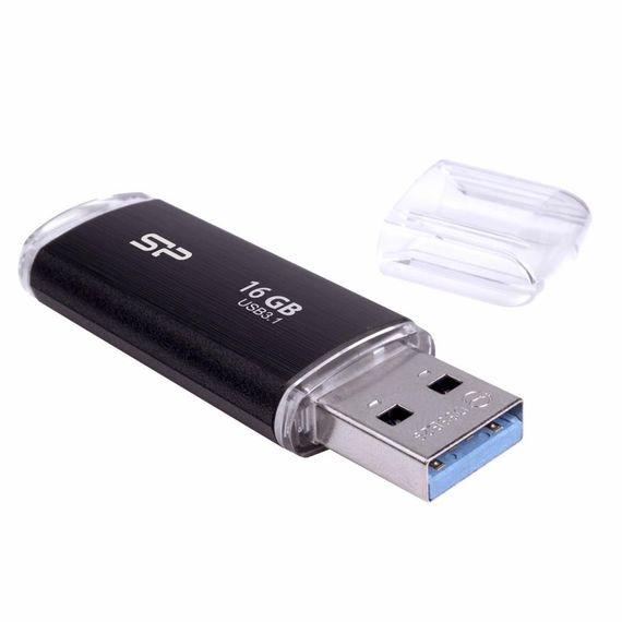 USB флеш накопичувач Silicon Power 16GB Blaze B02 Black USB 3.0 (SP016GBUF3B02V1K) | Зображення 1