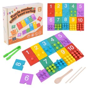 Детская деревянная игрушка "Цифры" C9412 пазлы цифры, бусины