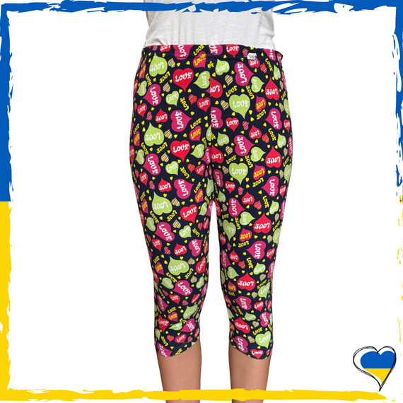 Бриджі жіночі з принтом бавовна. Лосини жіночі. Бриджі повсякденні, для спорту, домашні S/M