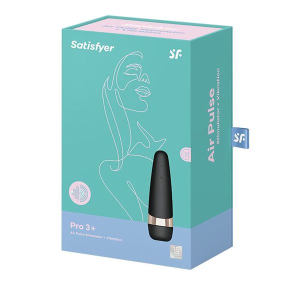 Вакуумный клиторальный стимулятор Satisfyer Pro 3+ Vibration с вибрацией и очень мягким кончиком | Зображення 2
