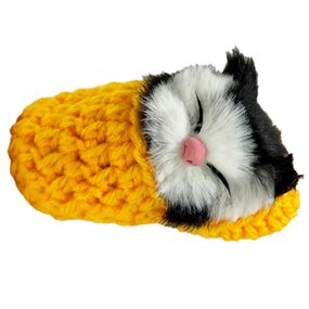 Дитячий антистрес "Котик спить у в'язаній тапочці" MM418(Yellow)