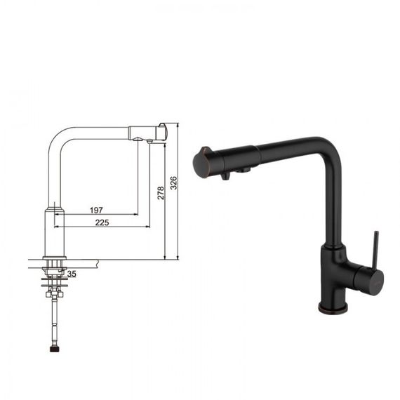 Змішувач для кухні Gappo G4390-10 | Зображення 1