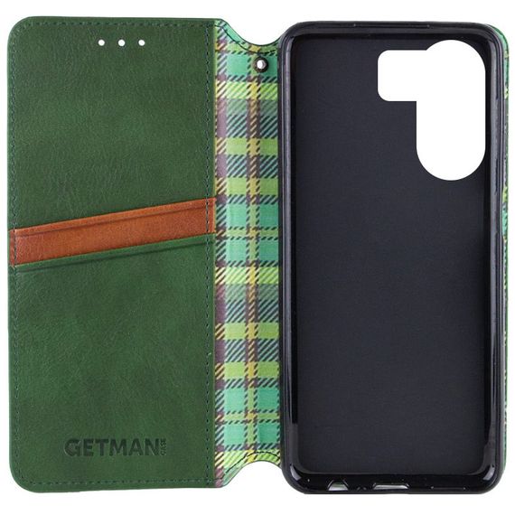 Кожаный чехол-книжка GETMAN Cubic (PU) для Xiaomi Redmi 13C / Poco C65 Зеленый | Зображення 2