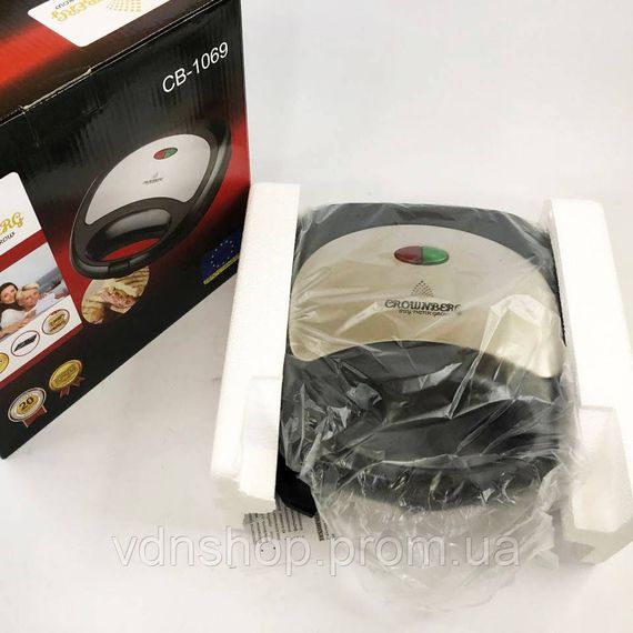 Домашній гриль для шаурми Crownberg Cb-1069, Електровафельница, Електрогриль для стейків ZX-68 | Зображення 1