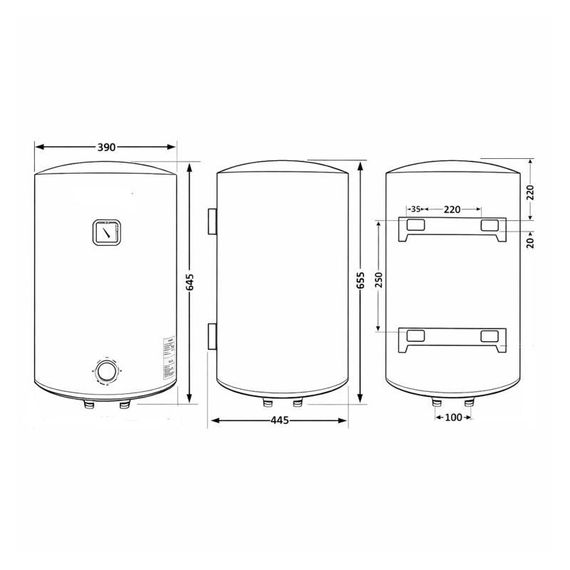 Водонагрівач електричний Thermo Alliance 50 л, Black універсальний, мокрий ТЕН 1,5 кВт D50VH15Q2В | Зображення 1