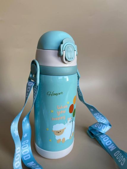 Термос дитячий для напоїв з трубочкою 450мл Зелений + щіточка в подарунок | Зображення 9