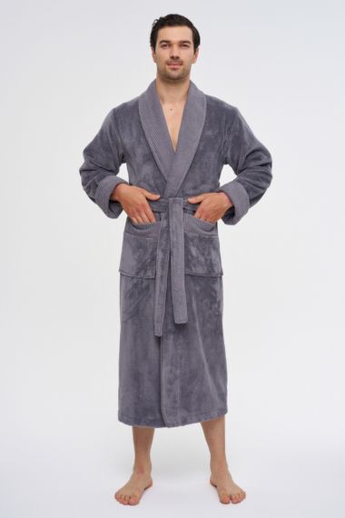 Чоловічий халат Nusa 1161 сірий XL | Зображення 2