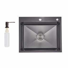 Lidz Handmade H6050HB Мойка для кухни интегрированная Decor Black PVD Honeycomb 2,5/0,5 мм LDH6050BDECPVD48371