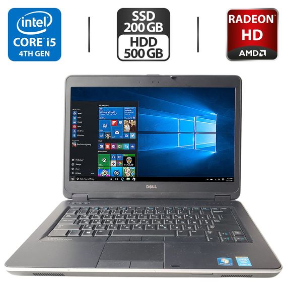 Ноутбук Dell Latitude E6440 / 14" (1366x768) TN / Intel Core i5-4310M (2 (4) ядра по 2.7 - 3.4 GHz) / 16 GB DDR3 / 200 GB SSD + 500 GB HDD / AMD Radeon HD 8690M, 1 GB GDDR5, 64-bit / WebCam / DVD-ROM б/у
