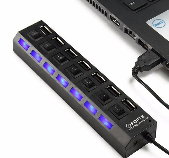 USB хаб Combi концентратор на 7 портов с подсветкой