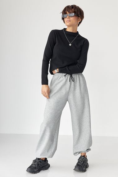 Однотонний жіночий гольф з горловиною-стійкою - чорний цвет, ONE SIZE (є розміри) | Зображення 2